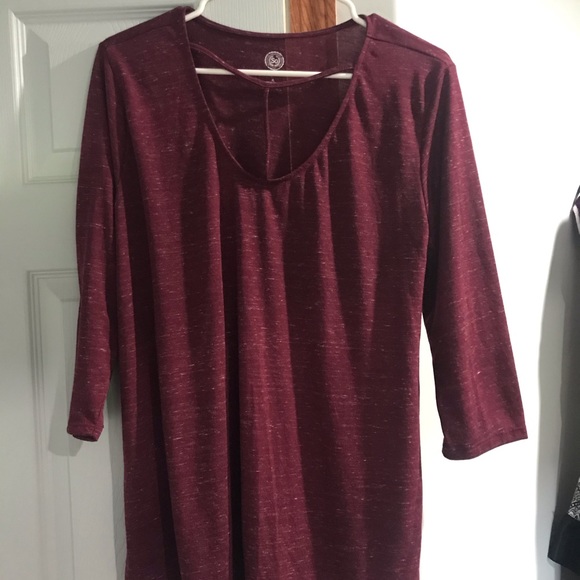 SO Tops - Burgundy Tunic Shirt